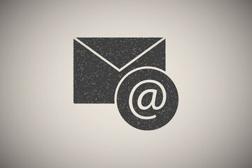 Poster - Message mail icon vector illustration in stamp style