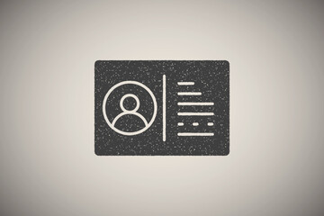 Poster - Business card information icon vector illustration in stamp style
