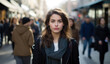 © marimalina - woman on the street among the crowd