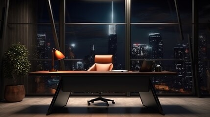Fototapete - single workplace in the modern office. business office in Ecostyle. table and armchair in the chief's office