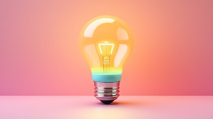 Poster - 2021 Creativity and inspiration ideas concepts with lightbulb on pastel color background.Business solution