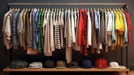 Poster - Different clothes on the rack