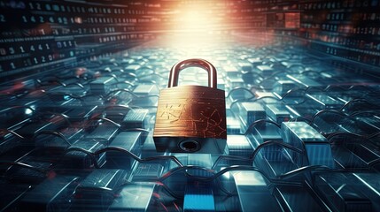 Poster - USA Cyber attack online internet security data transfer protection with blockchain