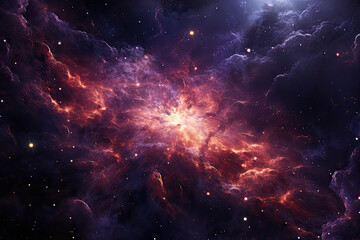 multi-color purple and orange cosmic nebula.