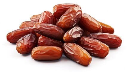 Poster - Pile of tasty dry dates isolated on white background. Arabic food