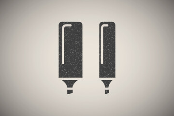 Poster - Felt pen, paint icon vector illustration in stamp style