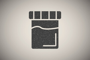 Poster - Cup, paint icon vector illustration in stamp style