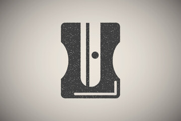 Poster - Pencil sharpener, pencil icon vector illustration in stamp style