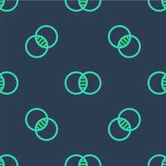 Poster - line mathematics sets a and b icon isolated seamless pattern on blue background. symmetric differenc