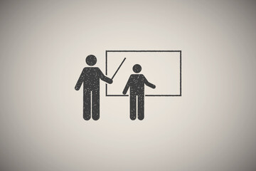 Poster - Class, student, teaching icon vector illustration in stamp style