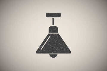Poster - Light, lamp icon vector illustration in stamp style