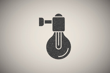 Poster - Light, light bulb icon vector illustration in stamp style