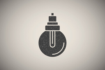 Poster - Light, light bulb icon vector illustration in stamp style