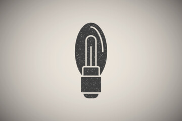 Poster - Light, light bulb, lamp icon vector illustration in stamp style
