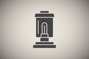 Poster - Light, lamp icon vector illustration in stamp style