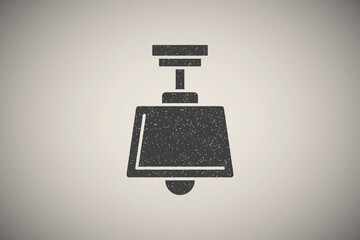 Poster - Light, lamp icon vector illustration in stamp style