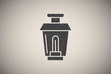Poster - Light, lamp, light bulb icon vector illustration in stamp style