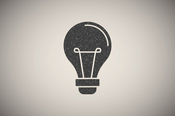 Poster - Light, bulb icon vector illustration in stamp style