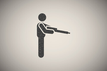 Poster - Industry, engineering, worker icon vector illustration in stamp style