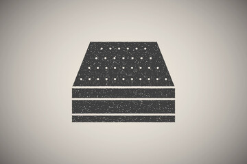 Poster - Mattress, layers icon vector illustration in stamp style