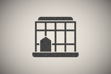 Poster - Cage, rodent icon vector illustration in stamp style