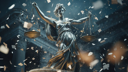 Canvas Print - Lady Justice Statue Temple