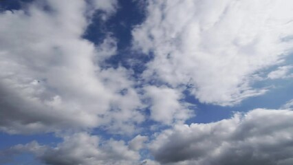 Wall Mural - flying white clouds on the summer sky time laps