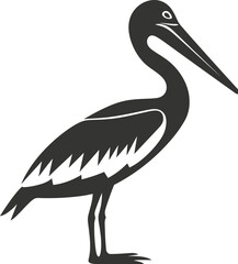 Wall Mural - Brown pelican bird icon