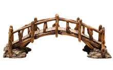 A Charming Wooden Footbridge Crossing A Tranquil Stream Isolated On Transparent Background PNG.