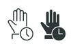 Hand icon with time. Illustration vector