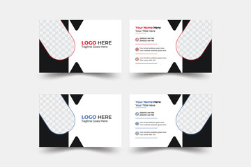 Business card design template, Clean professional business card template, visiting card, business card template.  double sided business card design template . red business card inspiration Flat design