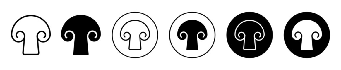 Fototapete - mushroom icon. organic and natural mushroom top or cap symbol set. Vegan diet food of fungus vector sign. Mushroom fungi line logo