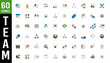 © ZAKLEFTY - Teambuilding entreprise travail collaborateur pictogrammes et symboles icones collection