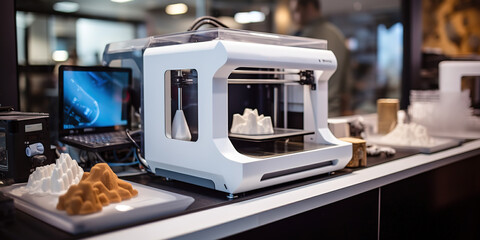 Aufkleber - 3D printer of plastic parts on the topic of technology and innovation