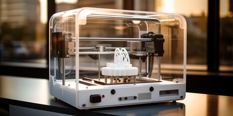 Aufkleber - 3D printer of plastic parts on the topic of technology and innovation
