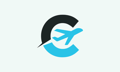 illustration for the initial C and airplane logo