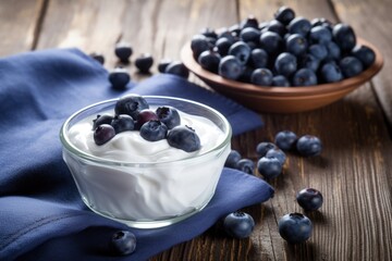 Sticker - a bowl of yogurt with blueberries, showing a healthy diet