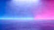 © shokokoart - Wunderschönes originelles Hintergrundbild eines leeren Raums mit einem Spiel aus Licht und Schatten an Wand und Boden für Design oder kreative Arbeit. Generiert mit KI