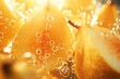  a close up of a bunch of fruit with water droplets.  generative ai
