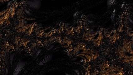 Wall Mural - glowing luxury fractal texture in gold and black. color explosion background animation