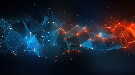 Poster - High quality illustration of a global network connection through abstract polygonal background dots and lines representing digital technology and communication concept