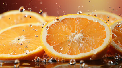 Appetizing cut lemon fruits with drops of juice