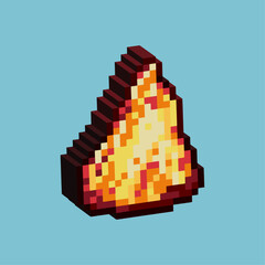 Poster - Isometric Pixel art 3d of golden material gems for items asset. Golden material on pixelated style.8bits perfect for game asset or design asset element for your game design asset.