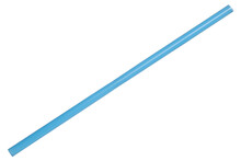 Plastic drinking blue straw isolated on white, clipping path
