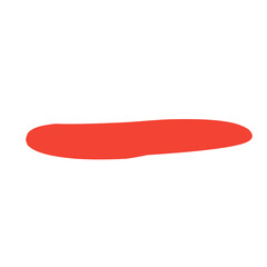 Sticker - long red abstract blob for title text