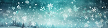 Snowy Delight: Captivating Christmas Banner With Glittering Snowflakes. Generative AI