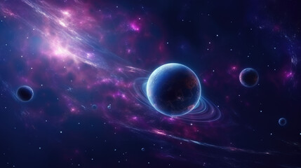 Wall Mural - galaxy with planets