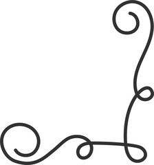 Wall Mural - Underlines with swish swoosh and curly stroke. Swash hand drawn divider. Squiggle calligraphy element. Swirl doodle.