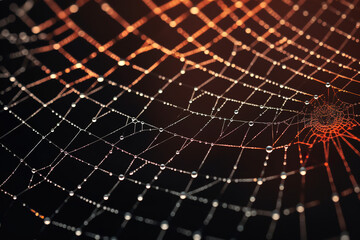 close-up photography of spider web