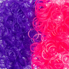 Pink and purple elastic bands for weaving bracelets for girls